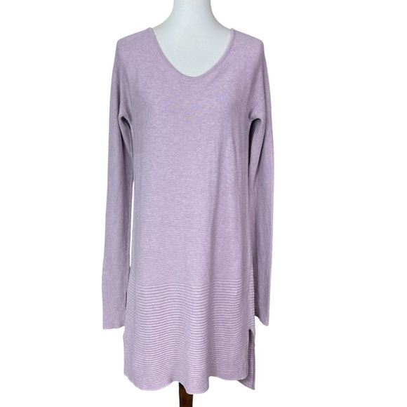 Peruvian Connection Lavender Purple Long Sleeve Tunic Sweater Dress Size L - Picture 1 of 5